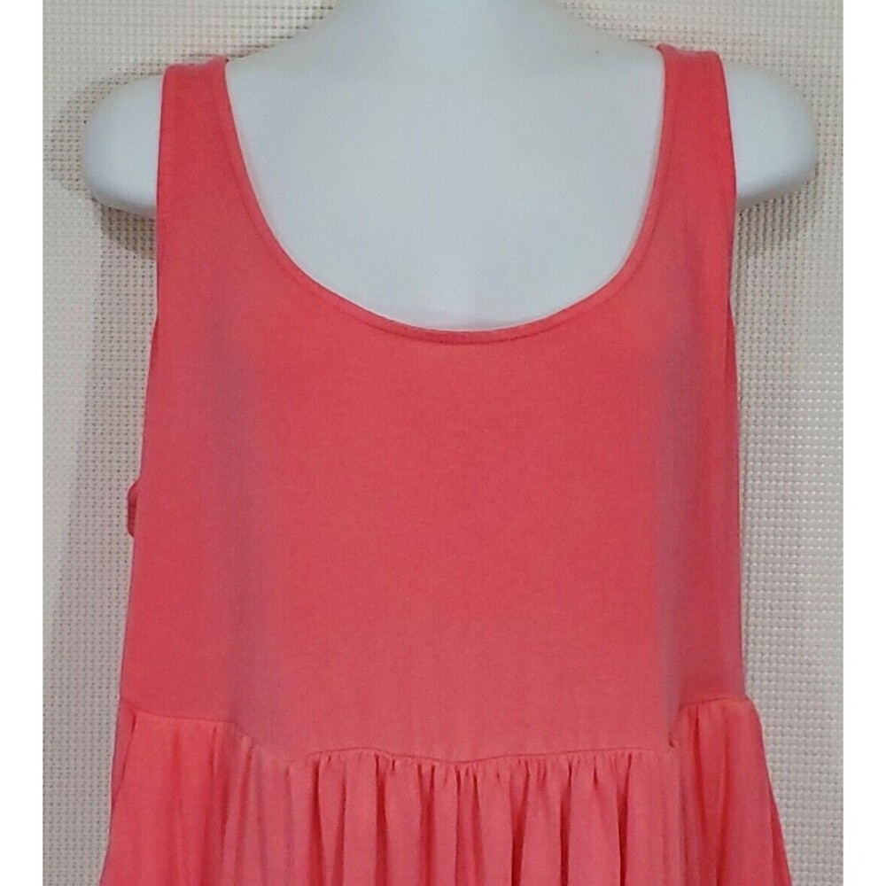 Torrid Dress 2 18 20 Coral Pink Super Soft Knit Tank Midi Pockets Sheath - Picture 2 of 7